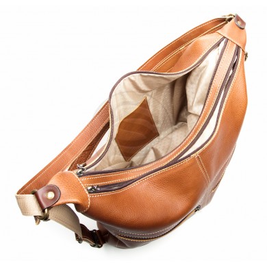 Кожаная сумка-трансформер Афина коричневая