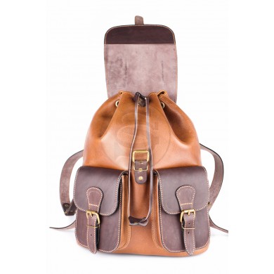Кожаный рюкзак Классик-2 коричневый