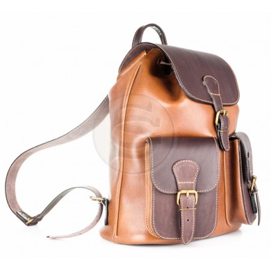 Кожаный рюкзак Классик-2 коричневый