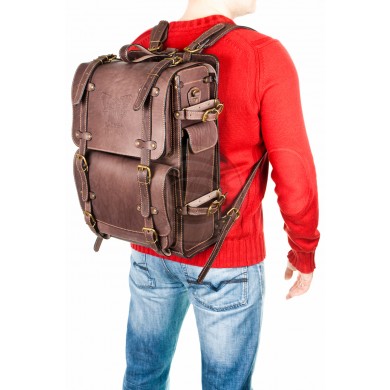 Кожаный рюкзак Легион коричневый