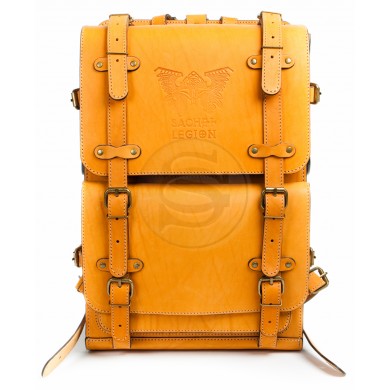 Кожаный рюкзак Легион желтый