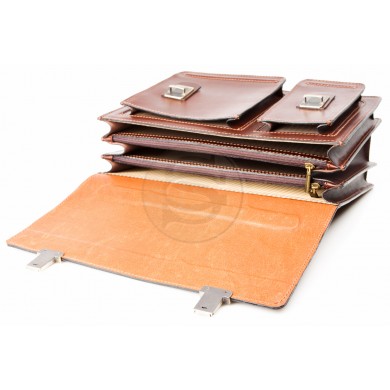 Кожаный портфель Оптима-2 коричневый