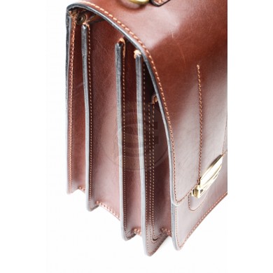 Кожаный портфель Престиж коричневый